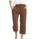 thumbnail image 1 of Pantalones Sueltos Capri para las Mujeres Casual Color Sólido Elástico Suelto Capris con Bolsillo, Pantalones de Poliéster Spandex, Lavado a Mano Casa Al Aire Libre, 1 of 6