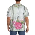 thumbnail image 3 of Sikiie Vintage Wood with Floral Men's Wrinkle Free Untucked Cuban Shirt Business Casual Button Down Shirts Short Sleeve ShirtMedium, 3 of 5