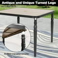 thumbnail image 6 of Nuu Garden 37" Square Outdoor Dining Table, Metal Dining Table with Umbrella Hole, Wood-Grain Tabletop, Weather-Resistant Patio Dining Table, Black, 6 of 9