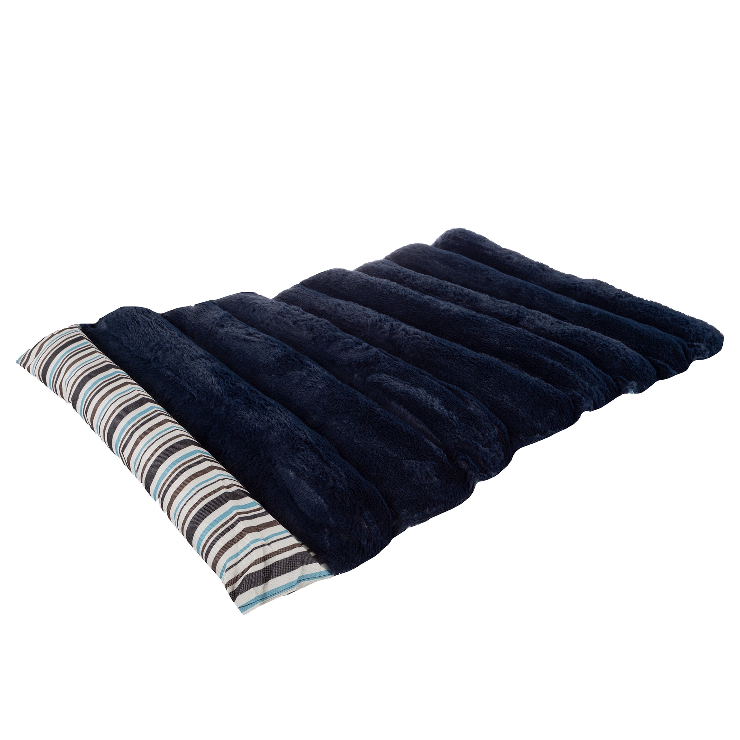 PETMAKER Outdoor Travel Dog Bed 37" x 24" Memory Foam with Carry Handle, Blue Solid