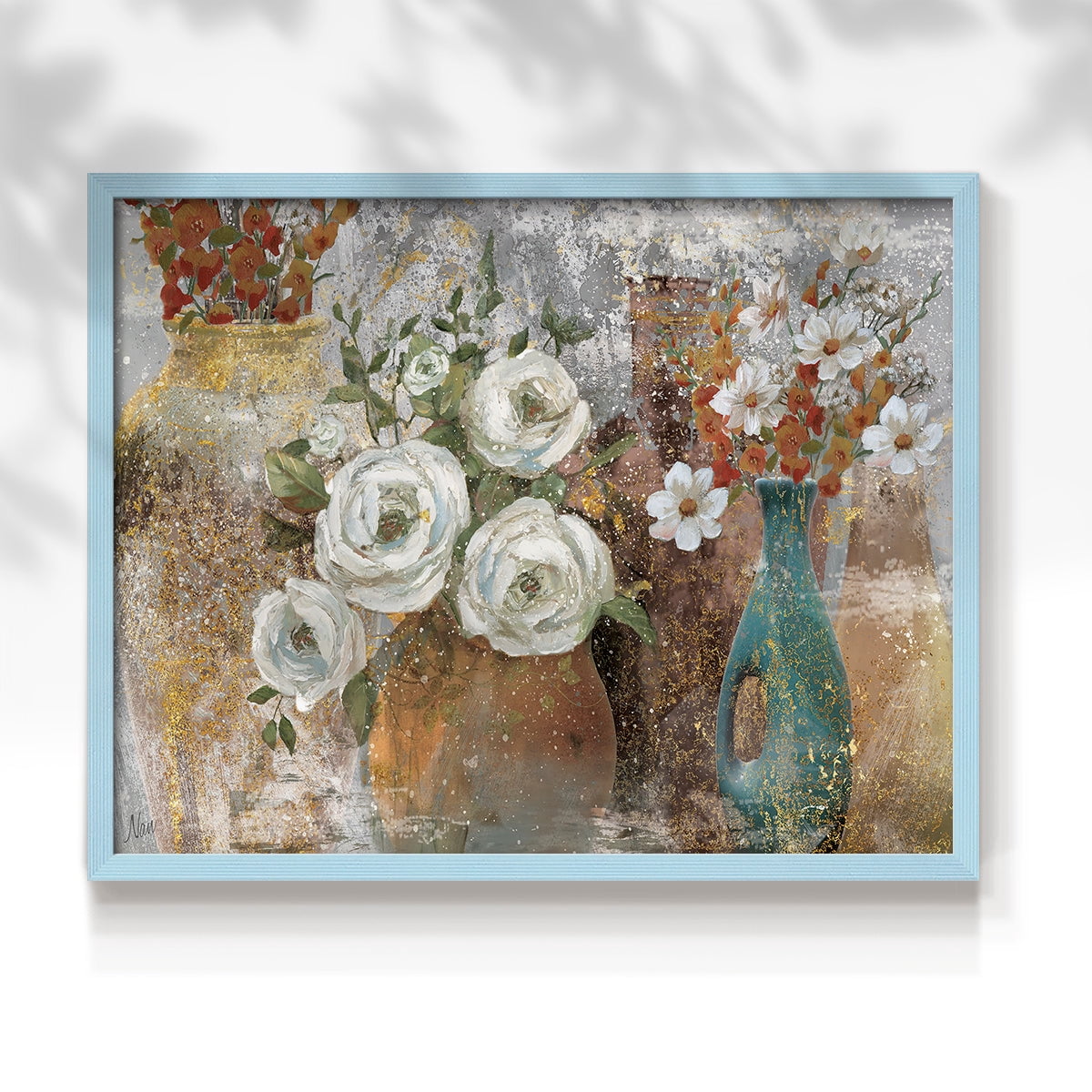 Vessels and Blooms Spice by Nan - Restickable Framed Giclée Print