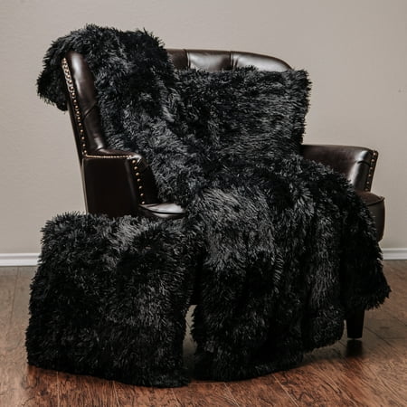 Chanasya 3 Piece Super Soft Gy Throw Blanket Pillow Cover Set Chic Fuzzy Faux Fur Elegant Cozy Fleece Sherpa 50 X65 Two