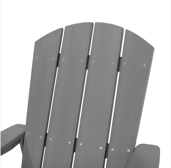 LANTRO JS Classic Solid Gray Outdoor Solid Wood Adirondack Chair Garden Lounge Chair - image 4 of 9