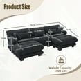 thumbnail image 2 of Timbernest 118" Oversized U Shaped Cloud Couch, Velvet Sectionals for Living Room, 3 Seater Comfy Sofa with 2 Ottomans and 5 Pillows, Black, 2 of 7