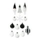thumbnail image 5 of 32 Uds. de adornos navideños, adornos de bolas de Navidad, colgantes, decoraciones para árboles de Navidad para bodas, coronas, fiestas, decoración Blanco negro Macarena Bolas colgantes para fiestas, 5 of 8