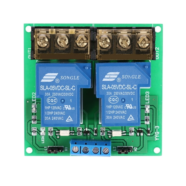 Carte Relais 2 Canaux C.c. 5 V 30 A Module Optocoupleur Isolation Déclenchement Haut/bas