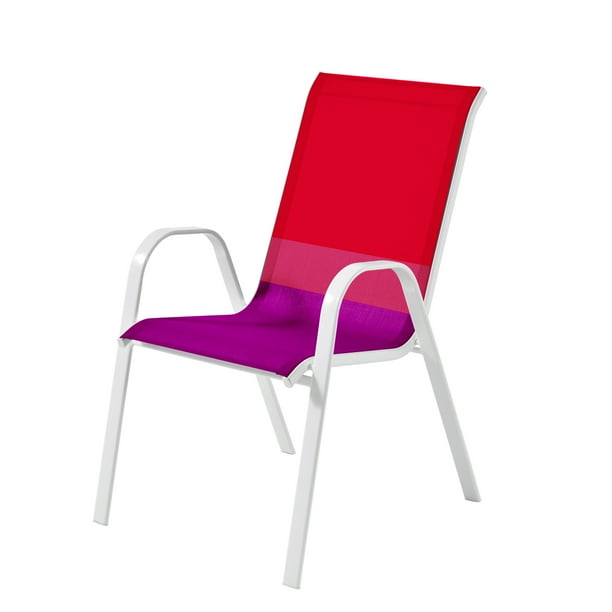 Mainstays Heritage Park Stacking Sling Outdoor Patio Chair Red - Patio Furniture