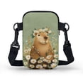thumbnail image 2 of HELLHERO Capybara Daisy Frame Double Zipper Cross Body Purse for Women Daily Use Sling Bag Polyester 4.33x1.97x7.09, 2 of 7