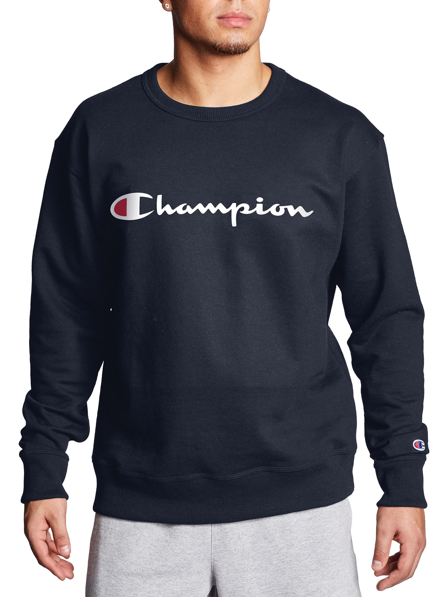 Champion Men's Powerblend Applique Crew Sweatshirt - Walmart.com