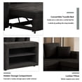 thumbnail image 4 of EUROCO 104" Longer Reversible Sectional Couch,Chenille Pull Out Sleeper Sofa with Storage Chaise, 2 Stools, 2 Pillows and a Storage Cabinet,Charcoal Grey, 4 of 8