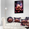 thumbnail image 3 of Designart Fractal Flower Orange and Purple - Floral Throw Pillow - 12x20, 3 of 5