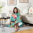 thumbnail image 4 of Wearable Blanket,German Shepherd Dog and Flower Hooded Wearable Sherpa Blanket for Adults & Teens,Winter Poncho Shawl Wrap Cape Thick Warm,50"x60", 4 of 5