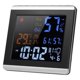 thumbnail image 1 of Reloj digital con pantalla a color para temperatura y humedad, gran pantalla LCD, función de pronóstico del tiempo, 3 alarmas, control por voz, incluye cable USB, sin baterías. Ideal para uso en el, 1 of 6