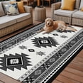 thumbnail image 2 of Fsddascl Gray Boho Outdoor Rug for Patio/Deck/Porch, Non-Slip Large Area Rug 4 x 6 Ft, Southwest Aztec Country Geometric Aesthetic Indoor Outdoor Rugs Washable Area Rugs, Camping Rug Carpet, 2 of 5