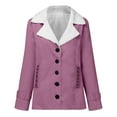 thumbnail image 7 of Women's Jacket Sherpa Fleece Lined Warm Winter Coat Button Down Casual Jacket with Pockets Light Purple 4XL, 7 of 7