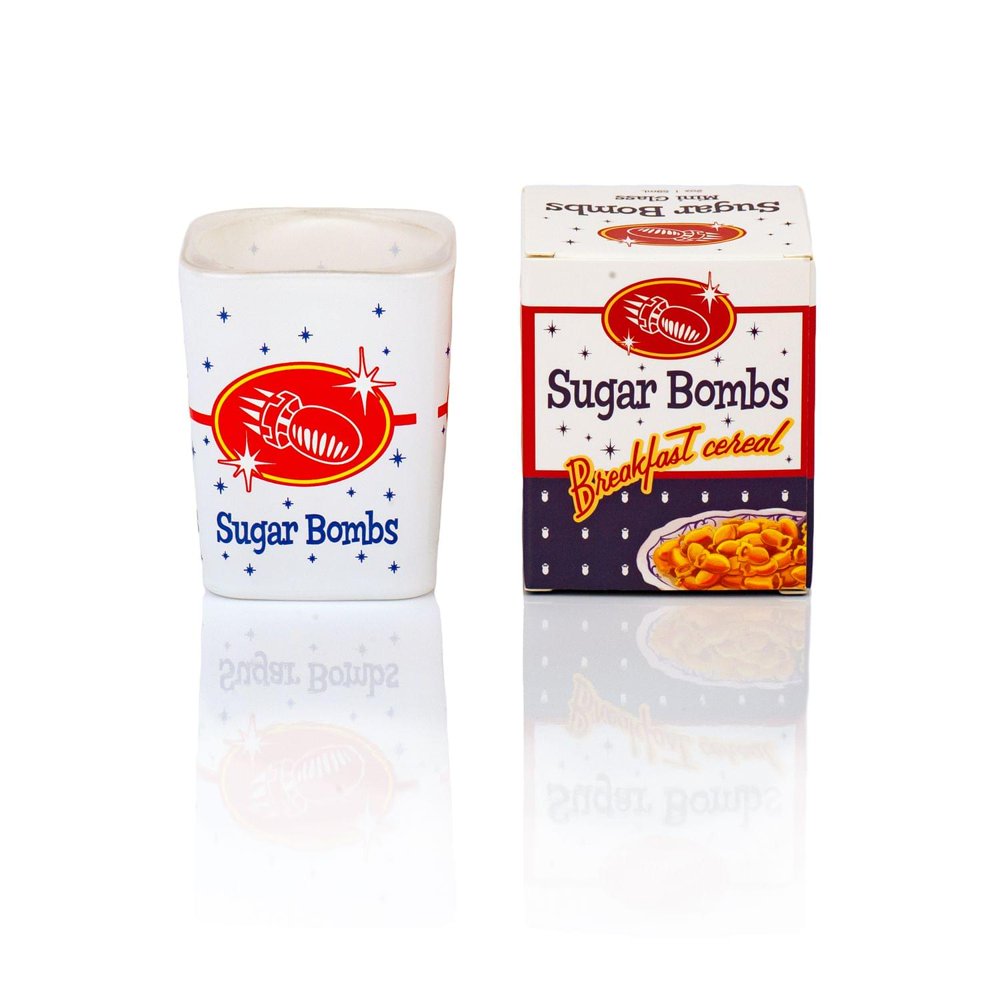 Fallout Sugar Bombs Breakfast Cereal Square Shot Glass 2 Ounce Shot