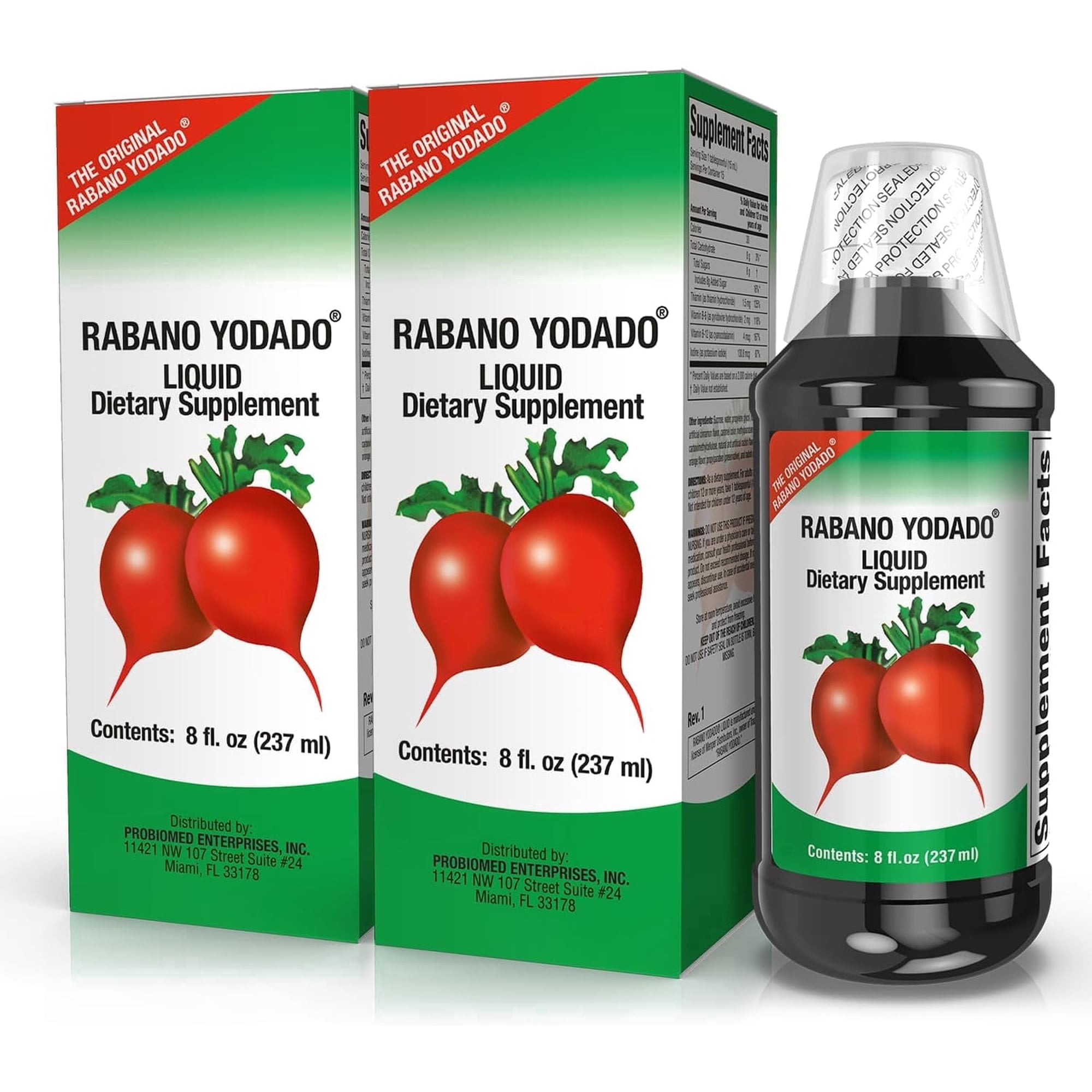 RABANO YODADO Liquid Supplement with Iodine, Nutritional Support for Immune Health 8 fl oz, 2 pack