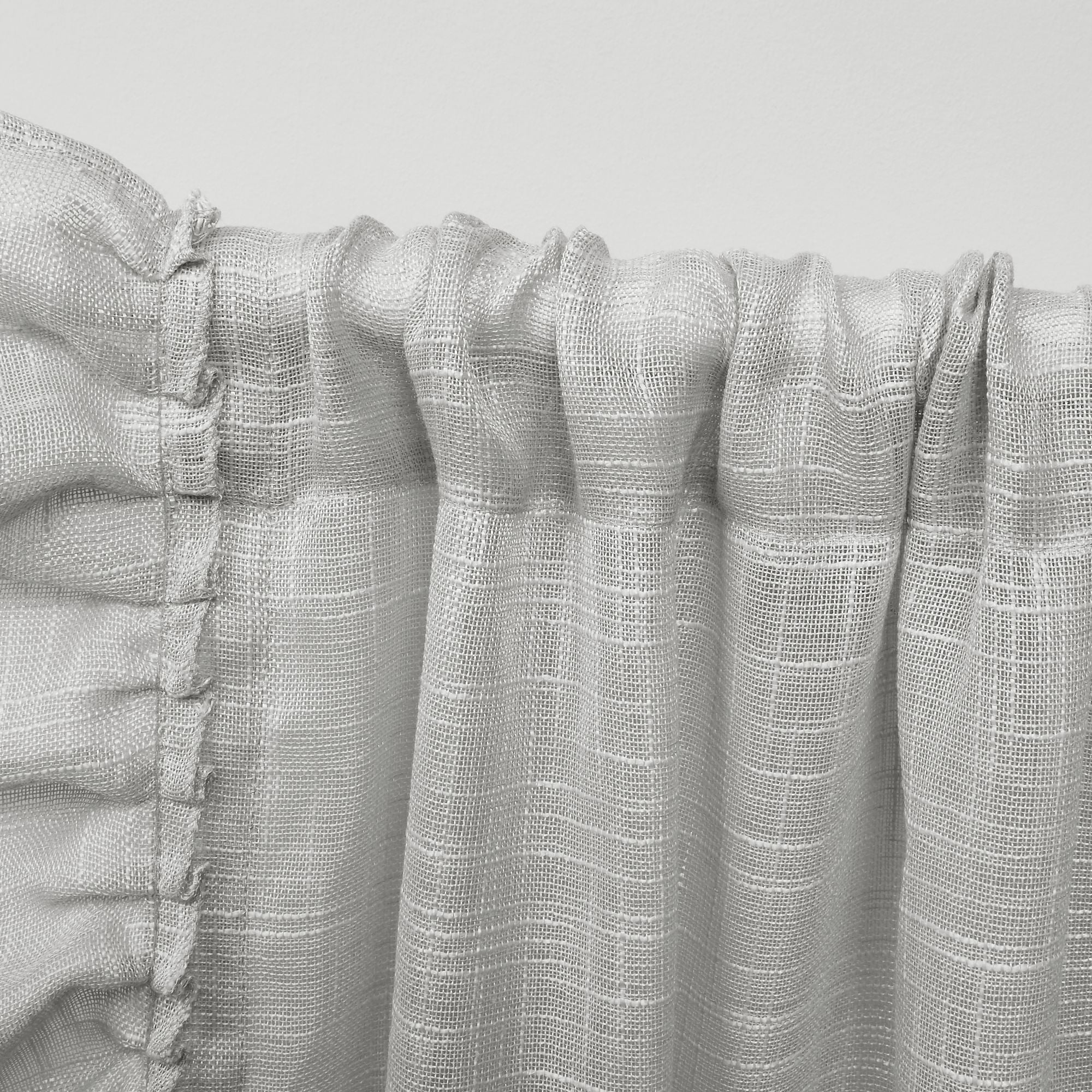 Exclusive Home Curtains Jacinta Flippable Side Ruffle Sheer Rod Pocket Curtain Panel Pair, 54" x 96", Grey, Set of 2