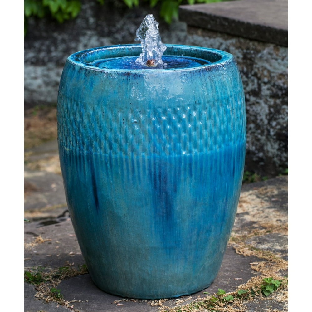 Malmo Ceramic Terra Cotta Outdoor Jar Fountain, Tall