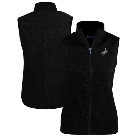 Women s Cutter & Buck Black Los Angeles Dodgers Cascade Eco Sherpa Fleece Vest