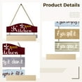 thumbnail image 3 of 5 Layers Hanging Wooden Sign, Wood Sign Wall Decor, Wooden Plaque Sign for Farmhouse Home, Rustic Hanging Wood Sign, 11.8 x 19.7 in, 3 of 5