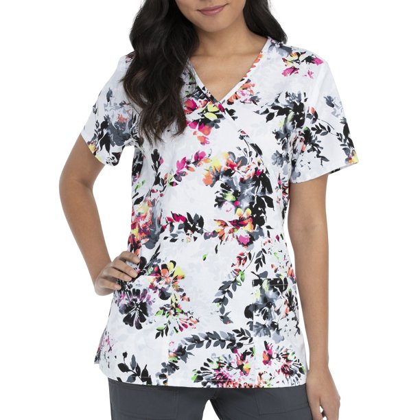 Download Scrubstar - Scrubstar Women's Mock Wrap "Floral Shadow ...