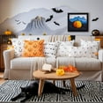 thumbnail image 5 of Halloween White Scare Ghost Throw Pillow Covers 18x18 inch Set of 2, Cute Skeleton Pillowcases Holiday Cushions Covers for Halloween Decorations Indoor Home Sofa Scare Couch, 5 of 6
