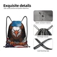 thumbnail image 4 of Wukai Cartoon Bald Eagle USA Drawstring Backpack Bag Sport Gym Sackpack Large Size String Backpack Cinch for Women Men-Medium, 4 of 6