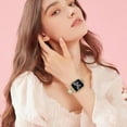thumbnail image 5 of Cute Clover Band Compatible with Apple Watch Bands for Women 40mm 41mm 38mm Series 9 Ultra SE 8 7 6 5 4 3 2 1, Luxury Sparkle Diamond Replacement Bracelet Wristband -Starlight, 5 of 5