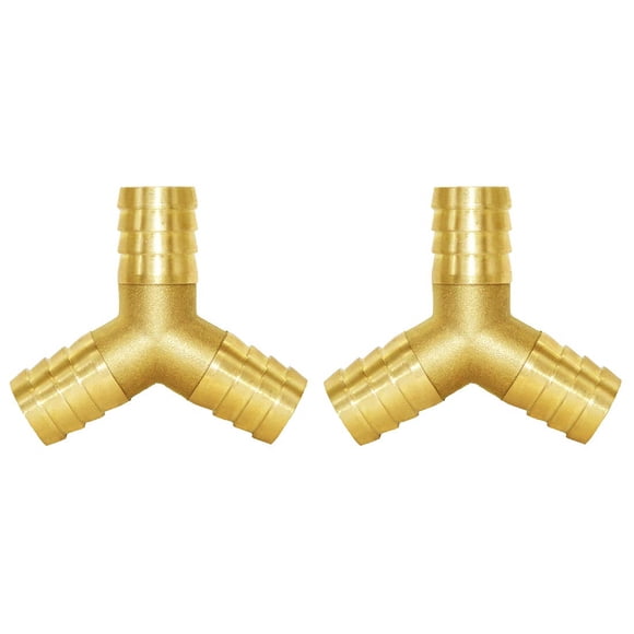 Joywayus 3/4"" manguera Barb en forma de Y 3 vías unión intersección/latón dividido agua/combustible/aire (paquete de 2)