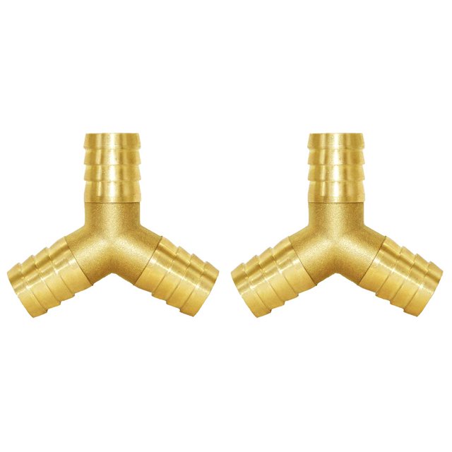Joywayus 3/4"" manguera Barb en forma de Y 3 vías unión intersección/latón dividido agua/combustible/aire (paquete de 2)