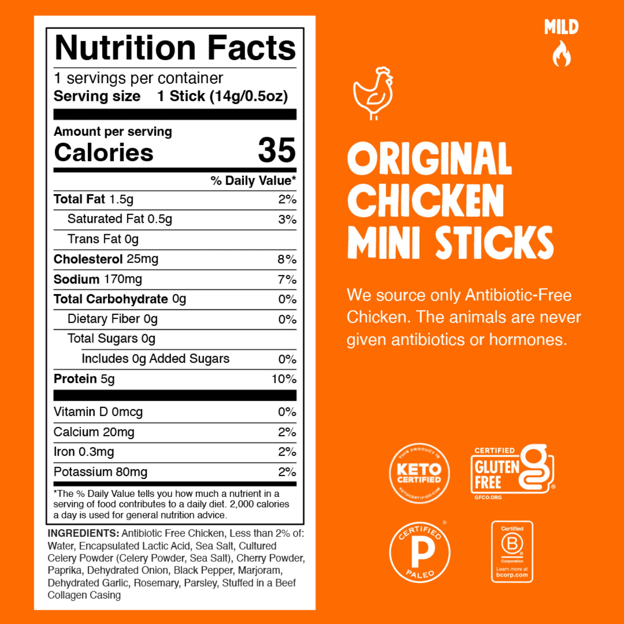 Chomplings Original Chicken Mini Meat Snack Sticks, 14 Count