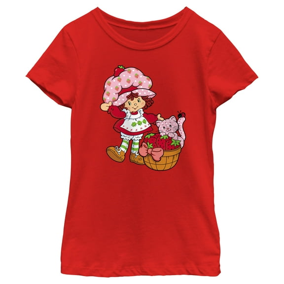 Girl's Strawberry Shortcake Custard in The Berry Basket Graphic T-Shirt