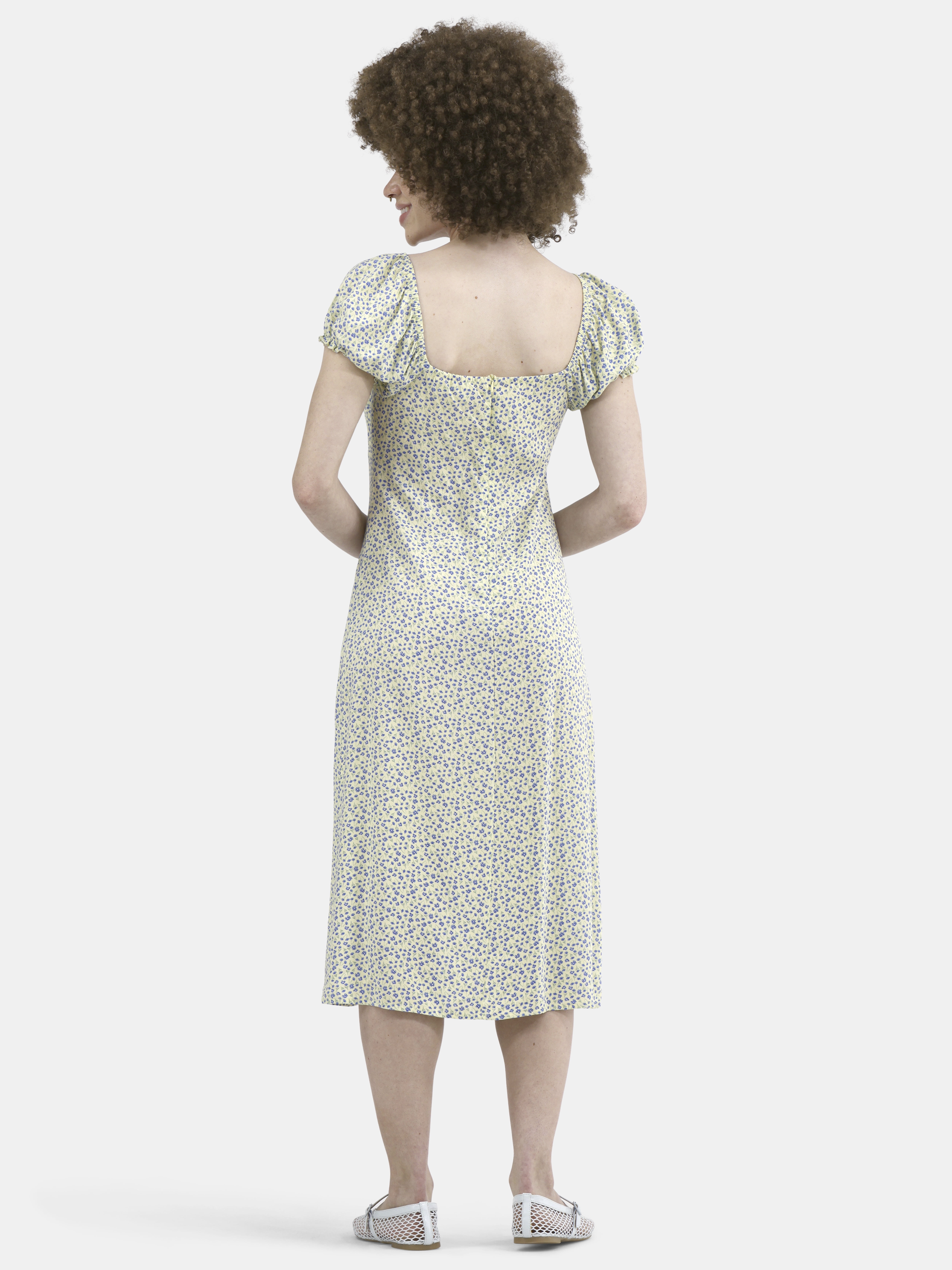 No Boundaries Midi Dress with Puff Sleeves, Women's