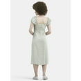 thumbnail image 2 of No Boundaries Midi Dress with Puff Sleeves, Women's, 2 of 4