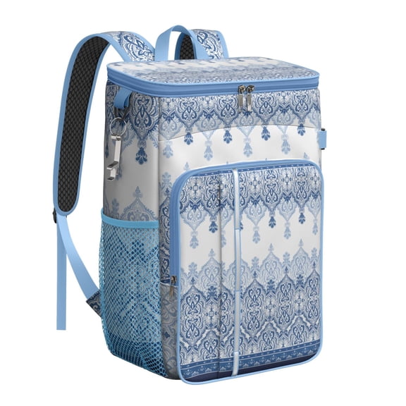 Vintage Style Cooler Backpack 26 Cans – Leak Proof Insulated Lunch Backpack with Earthy Retro Design, Ideal for Beach, Camping, Road Trips & Fishing