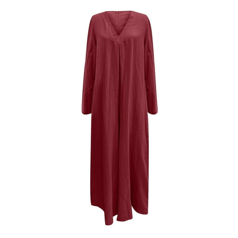 BLVB Women 2025 Cotton Linen Jumpsuit Long Sleeve V Neck Capri Culottes Pants Rompers Plus Size Womens Summer Clothes