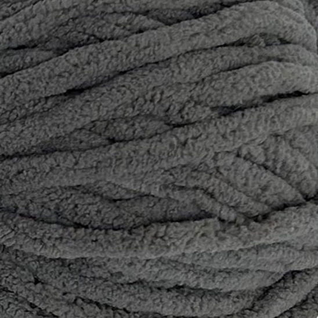 Mainstays Cozy Chenille Yarn, 220 yd, Charcoal, 100% Polyester, Super Bulky