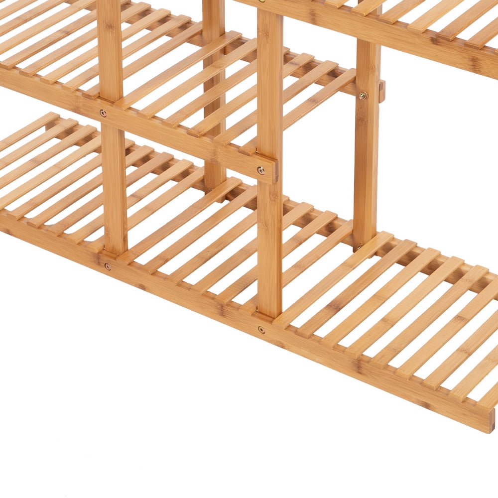 Kepooman 6 Floors and 12 Seats Indoor Bamboo Plant Stand for Home, Natural Kepooman 6 Floors and 12 Seats Indoor Bamboo Plant Stand for Home, Natural