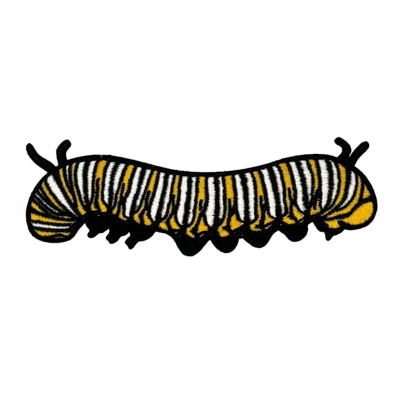 Monarch Caterpillar Embroidered Iron-on Patch | Clayton Jewelry Labs