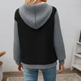 thumbnail image 5 of Hoodie Womens Sweatshirt Oversized Hoodie Women Casual Lightweight Cropped Zip Up Women's Casual Loose Fit Long Sleeve Color Block Pocket Hoodie Sweatshirt For Daily Wear Spring Autumn Winter, 5 of 5