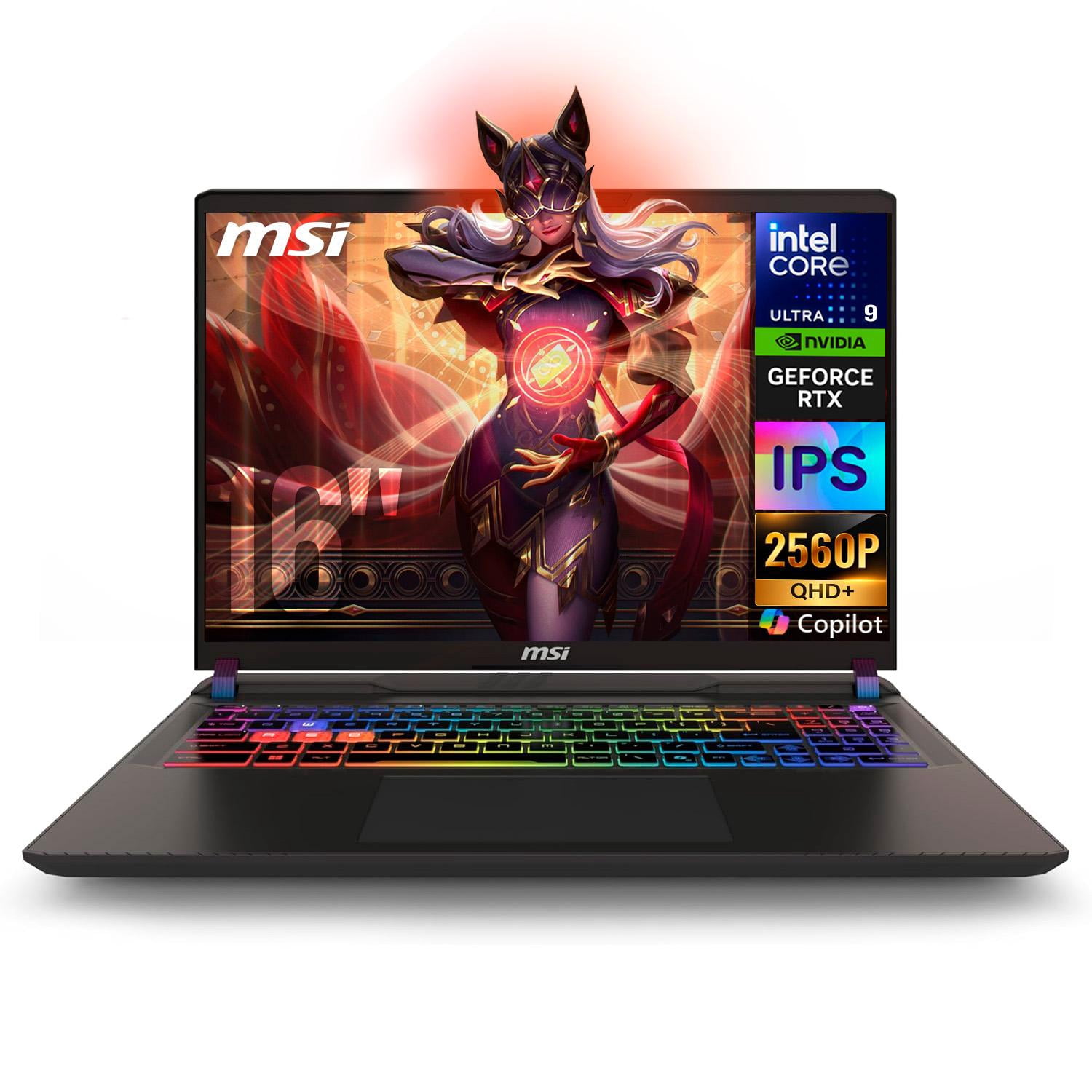 Laptop AI PC Gamer MSI Vector 16 HX AI GeForce RTX 5080 16GB Core Ultra 9 275HX 32GB 1TB 16" QHD+ 240Hz Teclado Ingles