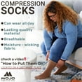 thumbnail image 3 of Mojo Compression Socks for Women, Men Wide Calves 20-30mmHg White, 2X-Large, 3 of 5