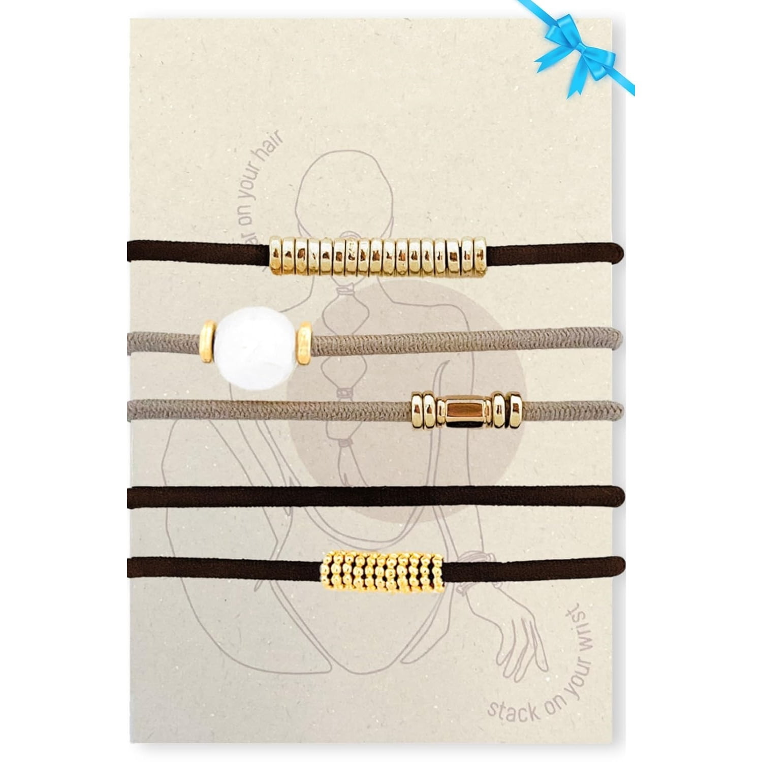 Hair Ties for Women – No-Damage Bracelet Hair Tie – Handmade Jewelry with Luxury Elastic