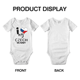 thumbnail image 3 of I Heart My Czech Mommy Love Flag Baby Romper (White, 6-12 Months), 3 of 5