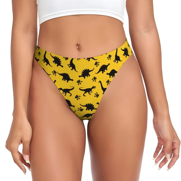 Fotbe Dinosaur Tanga Sin Costuras para Mujer con Estampado – Panties Invisibles, Transpirables y Cómodos para Uso Diario-X-Small