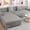 Light Grey, variant on Stretch L-Shape Sofa Cover, Velvet 1 2 3 4 Seat Sectional Sofa Slipcover Soft Chaise Lounge Couch Cover (White,1 seat 35-55inch)
