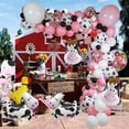 thumbnail image 2 of Cow Party Balloons, Farm Party Balloons Set of Cow Foil Balloons, Cow Print Balloons, Baby Pink Balloons, Walking Cow Mylar Balloon for Farm Birthday Party, Farm Animal Theme Party, 2 of 7