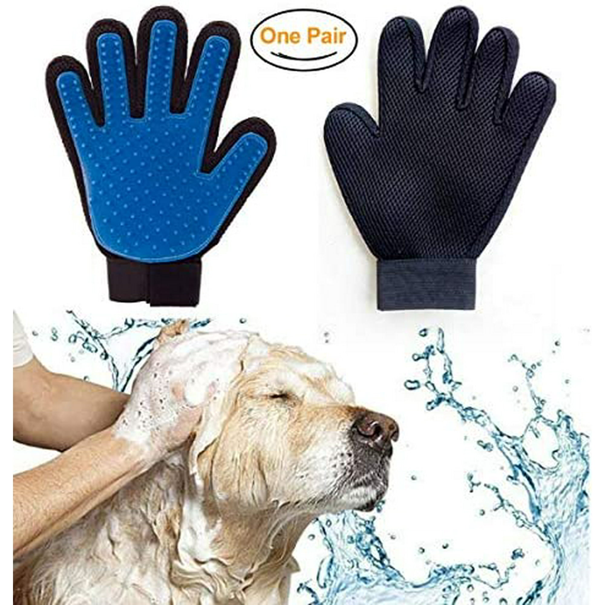 Pet Grooming Glove Shedding Brush Dog Bathing Glove Cat Petting Glove Gentle and Efficient Hair Groomer Pet Grooming Mitt De Shedding Massaging Tool Dog Cat Horse Combs Walmart