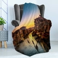 thumbnail image 4 of City Old Houses Soft Flannel Fleece Blanket, Famous Grand Canal View from Rialto Bridge at Sunset Venice Italy Picture, Cozy Plush for Indoor and Outdoor Use, 50" x 60", Multicolor, by Ambesonne, 4 of 5